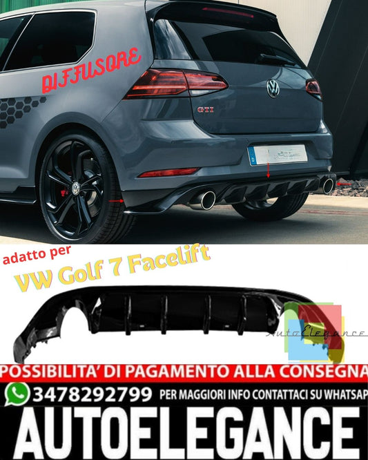 ✨DIFFUSORE POSTERIORE in look sportivo adatto per VW Golf 7 Facelift✨