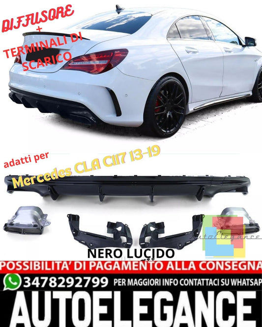 💎Sport diffuser and black exhaust tips for Mercedes CLA C117 13-19💎