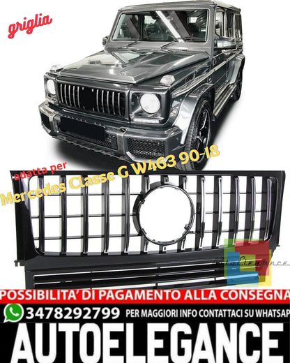 💎Glossy Black Chrome Sport Grille For Mercedes G-Class W463 90-18💎