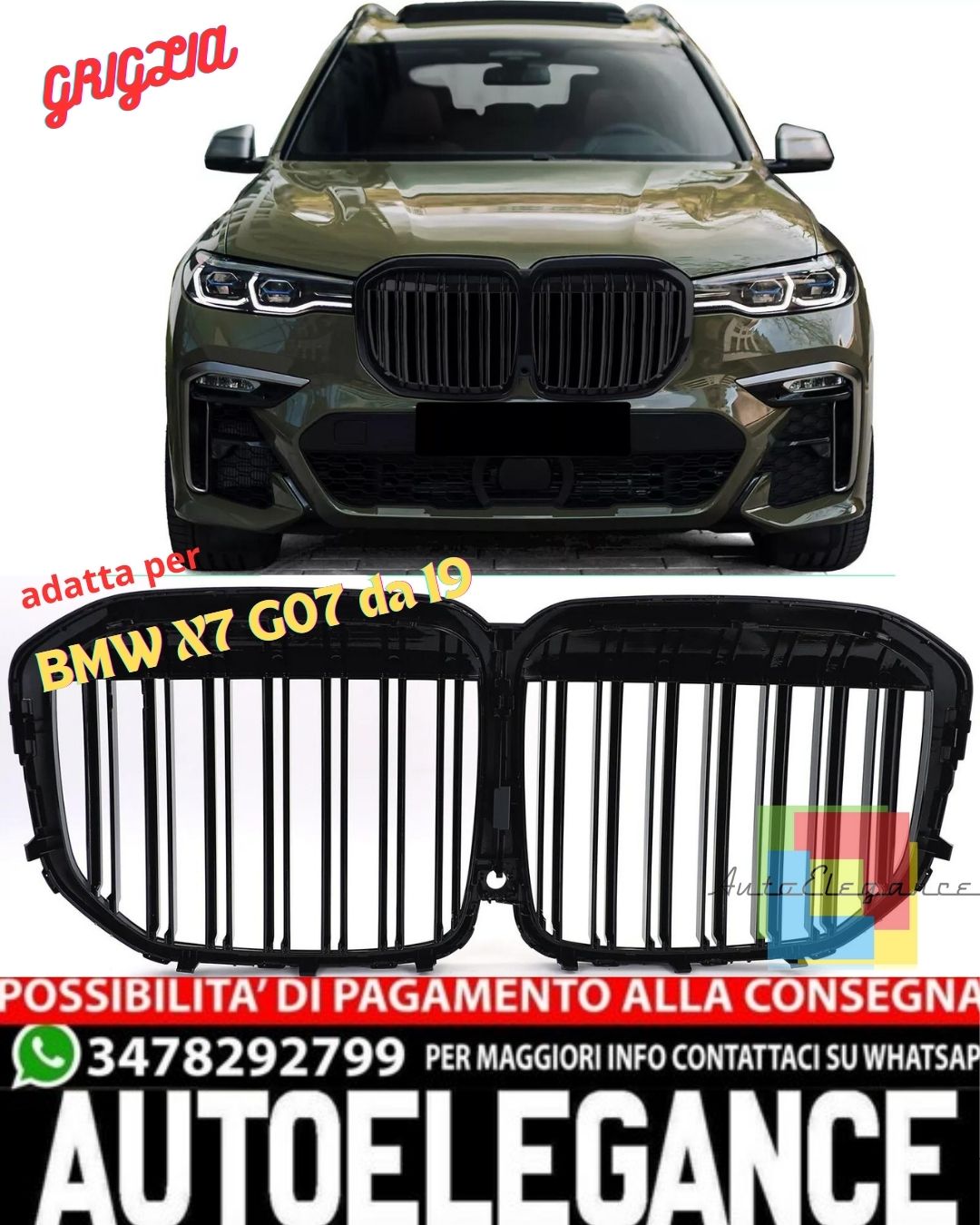 ✨✨Griglia Sport Doppia Barra adatta per BMW X7 G07 da 19✨✨