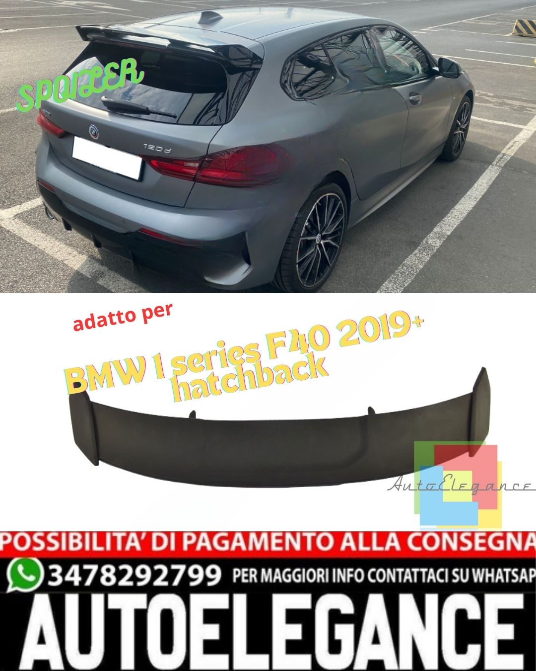 ✨ SPOILER ADATTO PERBMW 1 series F40 2019+ hatchback✨