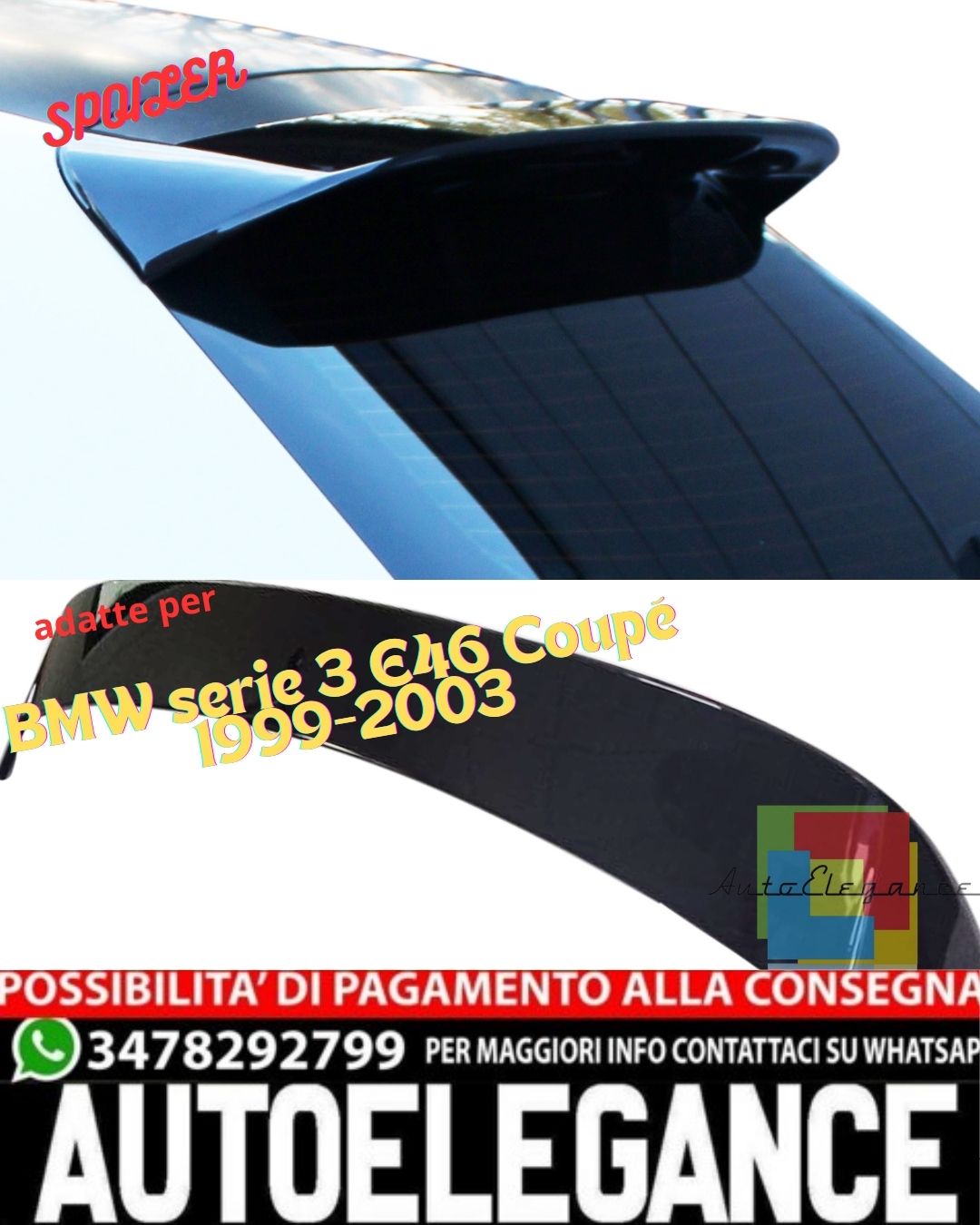 ✨Spoiler nero lucido adatto per Seat Leon 3 5F berlina, 2012-2020✨