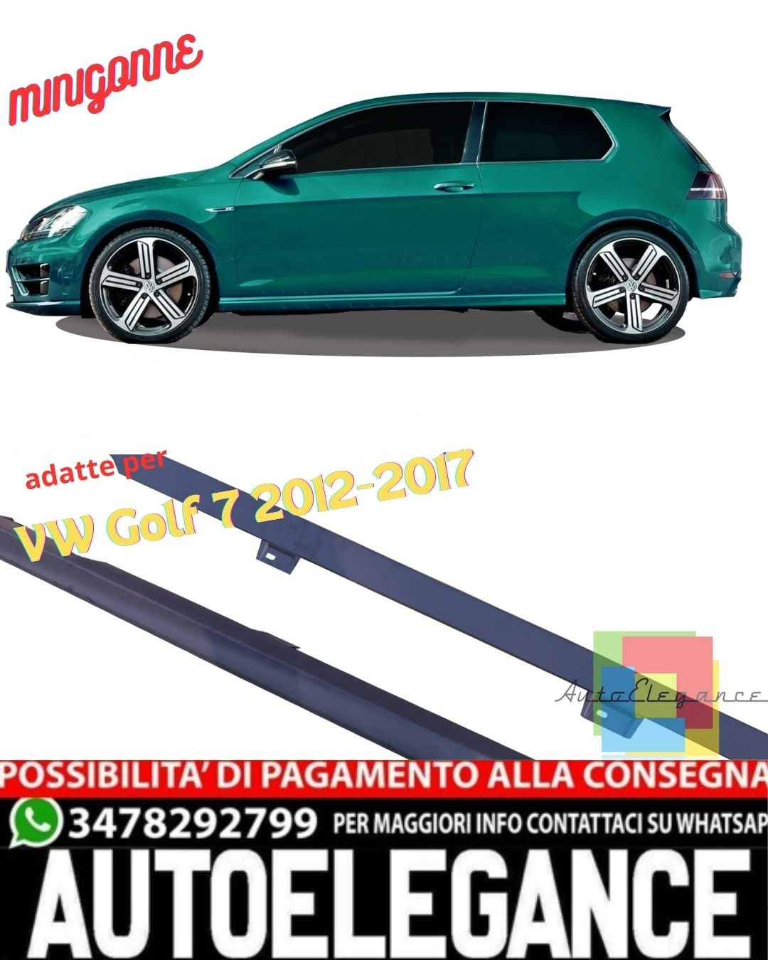 ✨Minigonne laterali adatte per VW Golf 7 2012-2017, per 3 e 5 porte✨