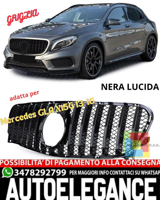 💎Glossy Black SPORT Grille For Mercedes GLA X156 13-16💎