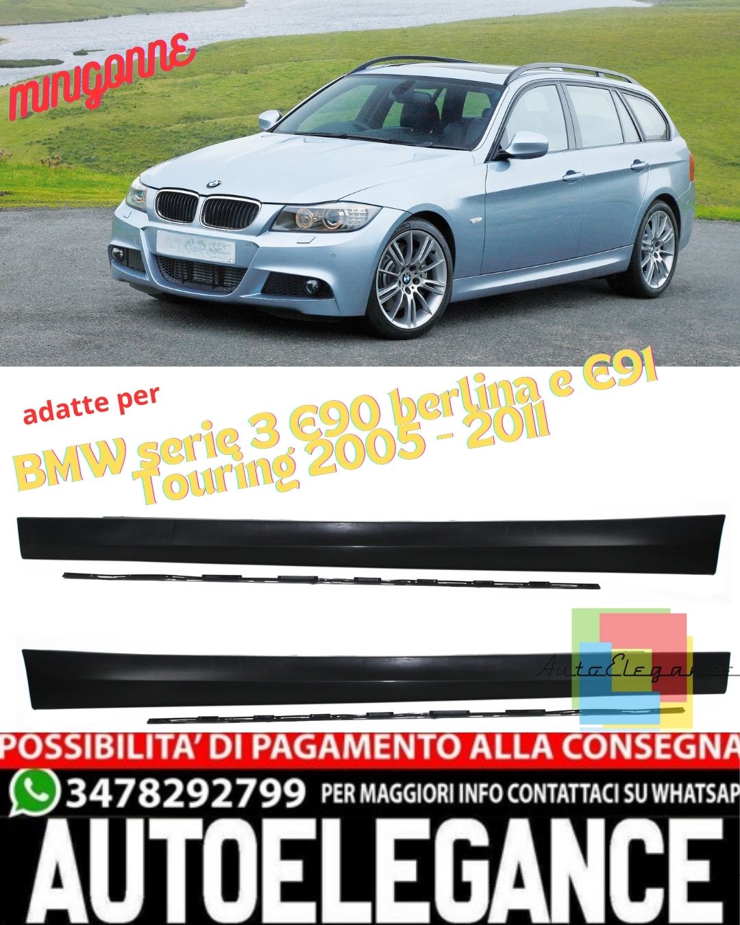 💎Side skirts suitable for BMW 3 series E90 E91 2005 - 2011💎 