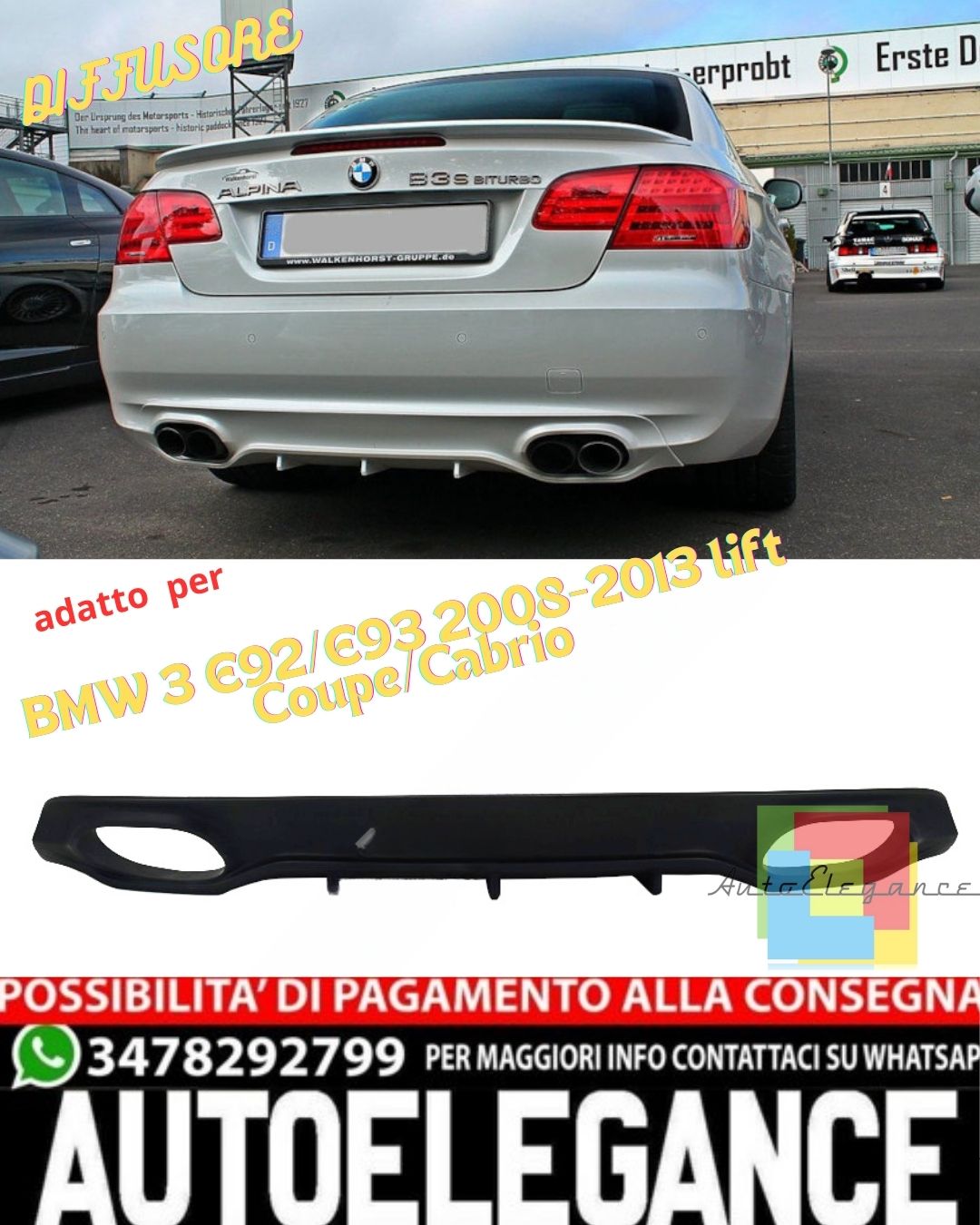 ✨DIFFUSER SUITABLE FOR BMW 3 E92/E93 2008-2013 lift Coupe/Cabrio✨