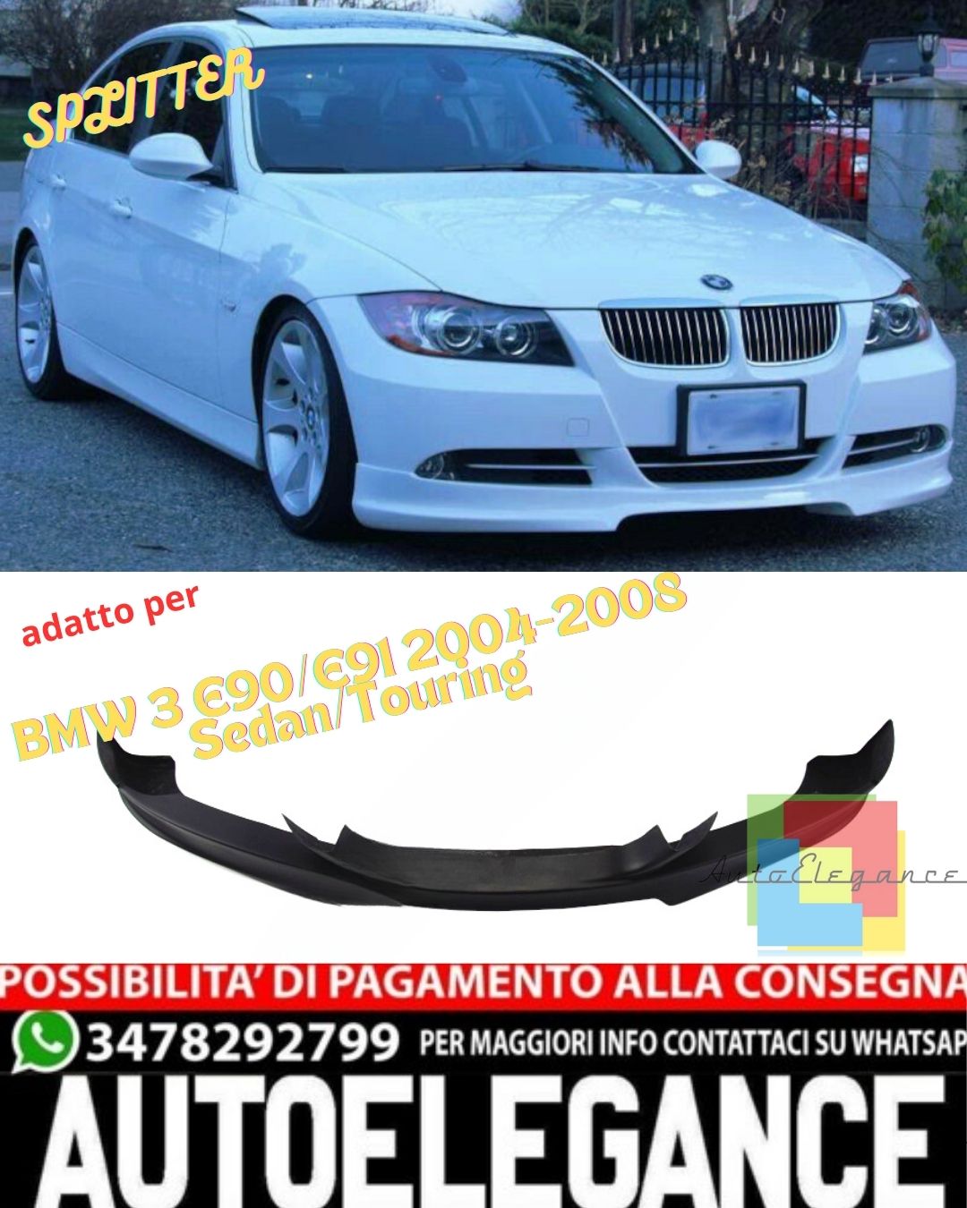 ✨SPLITTER ADATTO PER BMW 3 E90/E91 2004-2008 Sedan/Touring✨