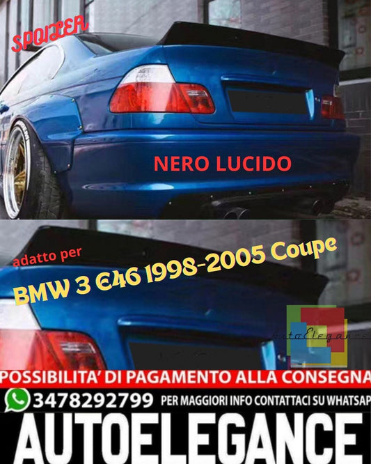 ✨GLOSSY BLACK SPOILER SUITABLE FOR BMW 3 E46 1998-2005 Coupe✨
