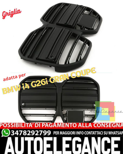 💎MAT BLACK SPORT GRILLE SUITABLE FOR BMW i4 G26i GRAN COUPE💎 
