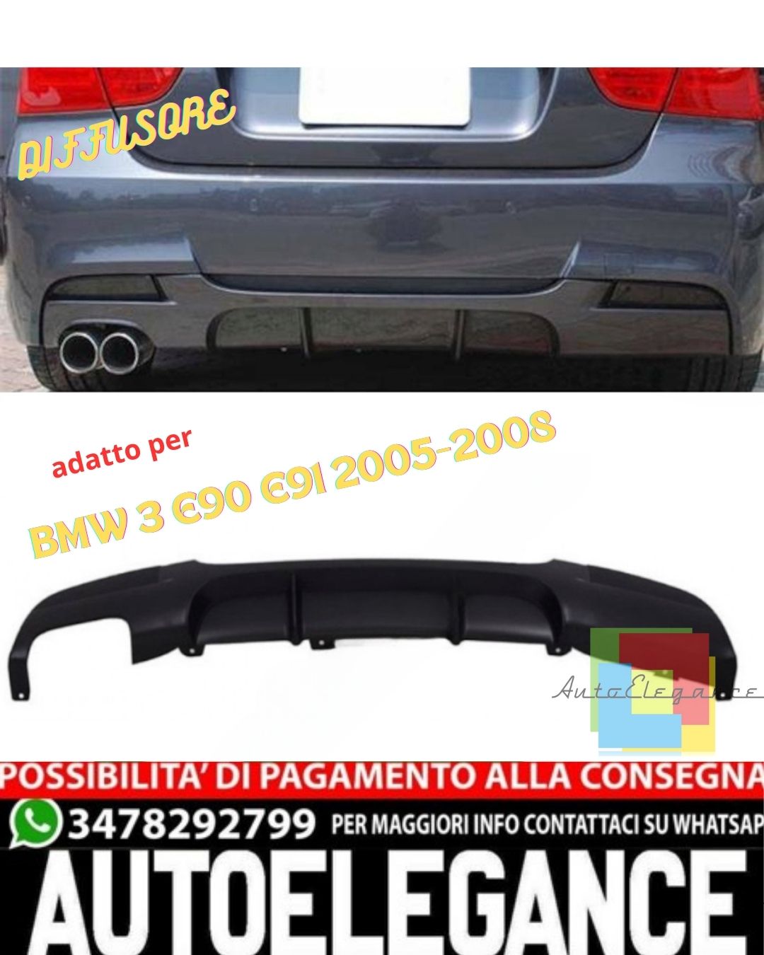 ✨DIFFUSER SUITABLE FOR BMW 3 E90 E91 2005-2008 ✨