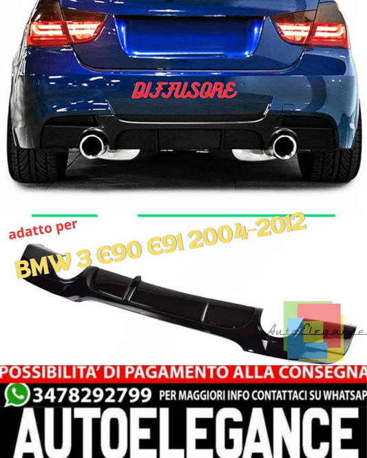 ✨GLOSSY BLACK DIFFUSER SUITABLE FOR BMW 3 E90 E91 2004-2012✨