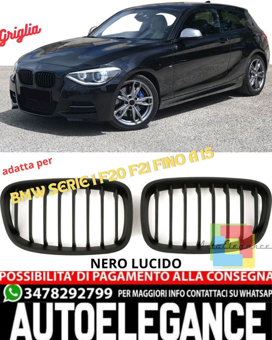💎GLOSSY BLACK RADIATOR GRILLE SUITABLE FOR BMW 1 SERIES F20 F21 UP TO 15💎