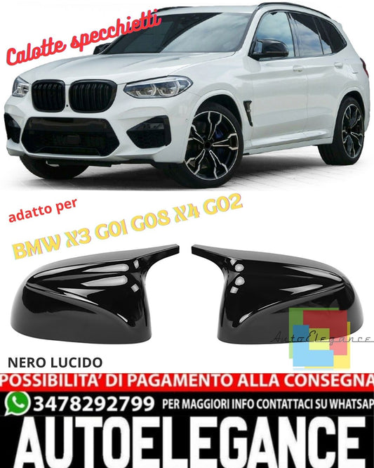 ✨Glossy Black Mirror Covers Fit For BMW X3 G01 G08 X4 G02✨ 