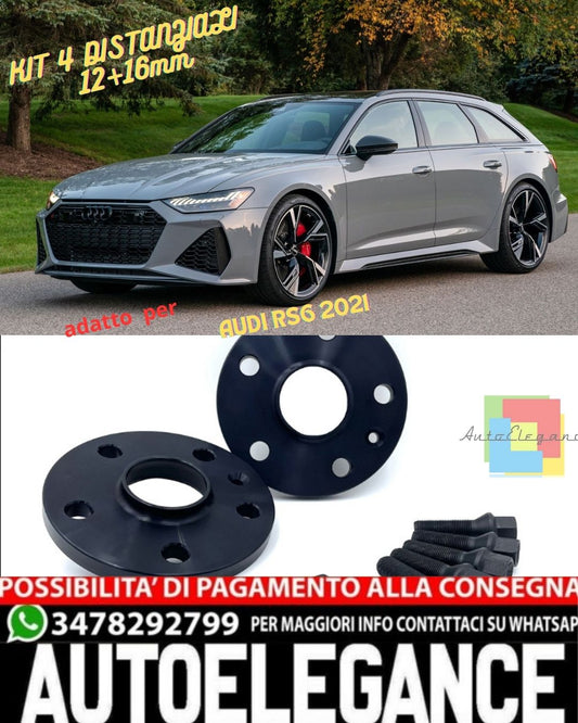 KIT 4 DISTANZIALI  12+16mm Adatto Per Audi RS6 2021