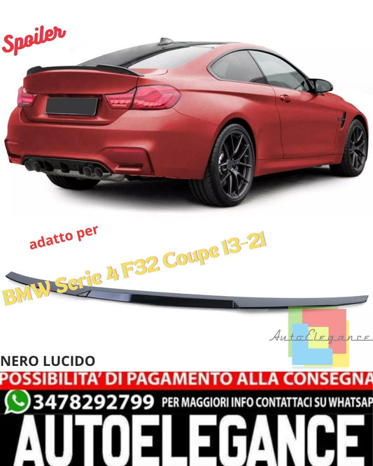 ✨Glossy BLACK Spoiler suitable for BMW 4 Series F32 Coupe 13-21✨
