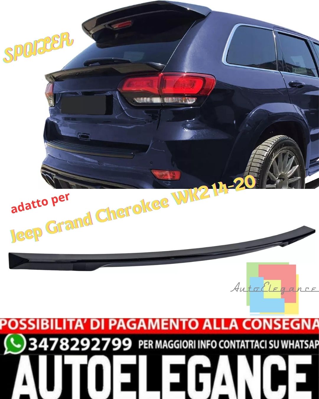✨SPOILER nero lucido adatto per Jeep Grand Cherokee WK2 14-20✨
