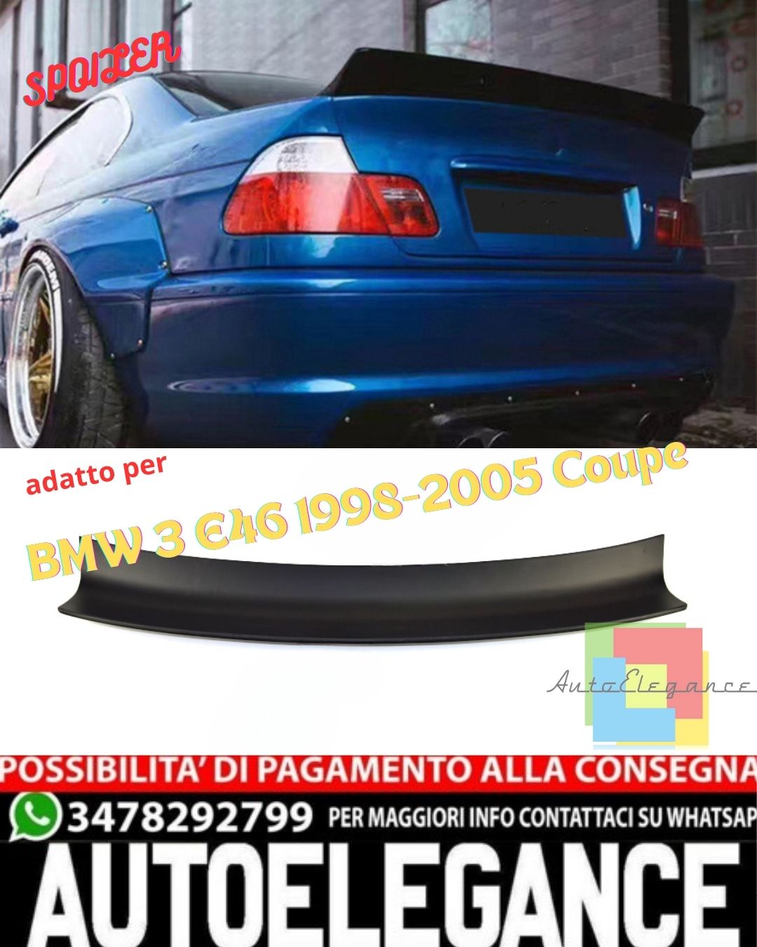 ✨SPOILER SUITABLE FOR BMW 3 E46 1998-2005 Coupe✨