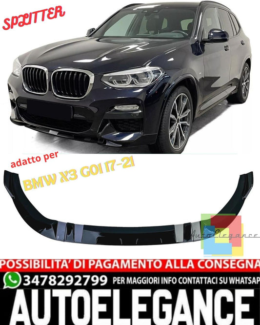 💎SPLITTER Gloss Black suitable for BMW X3 G01 17-21💎