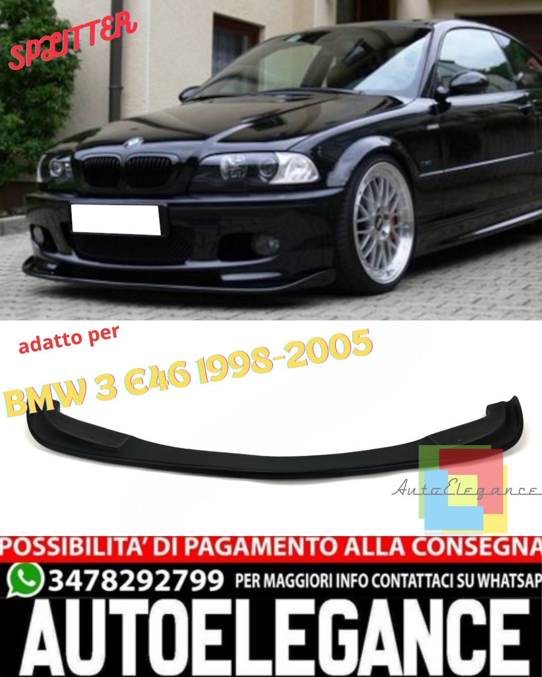 ✨SPLITTER SUITABLE FOR BMW 3 E46 1998-2005✨