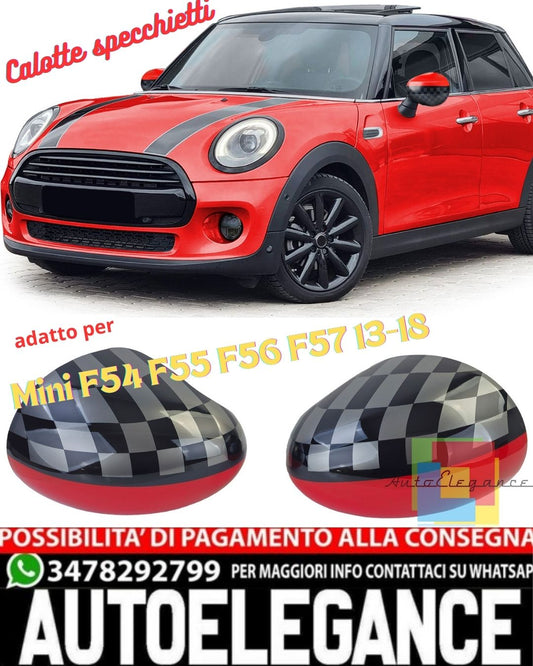 Performance Mirror Caps Red Black Suitable for Mini F54 F55 F56 F57 13-18
