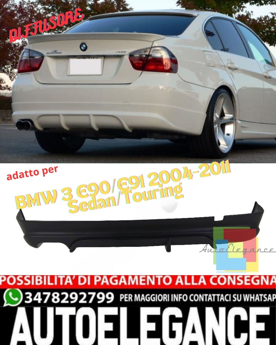 ✨DIFFUSER SUITABLE FOR BMW 3 E90/E91 2004-2011 Sedan/Touring✨