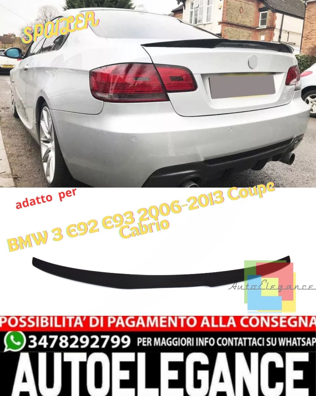 ✨SPOILER ADATTO PER BMW 3 E92 E93 2006-2013 Coupe Cabrio✨