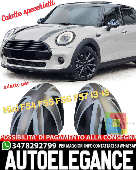 💎Union Jack Mirror Covers Black Grey Suitable for Mini F54 F55 F56 F57💎