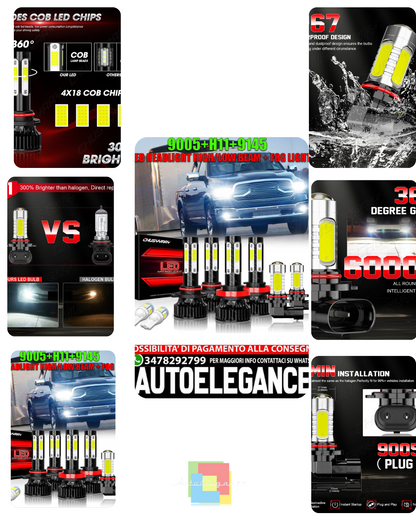 Faro a LED + lampadine fendinebbia per 2009 2010 2011 2012 Dodge ram 1500 2500