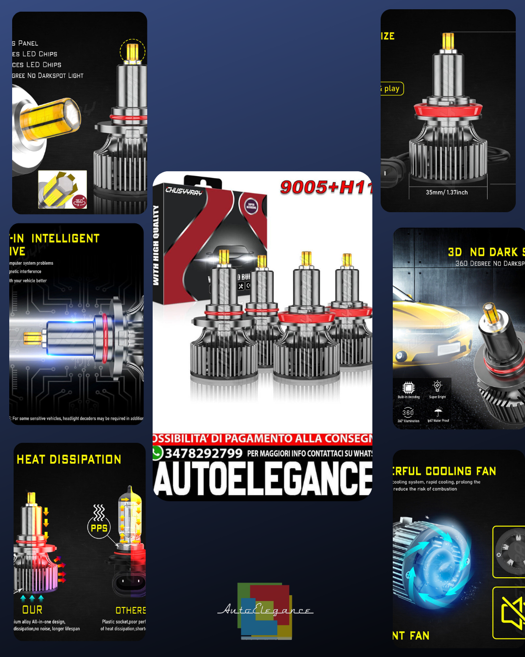 For Honda Accord 2008-2017 4x 6000k High/Low Beam Bulbs Kit 