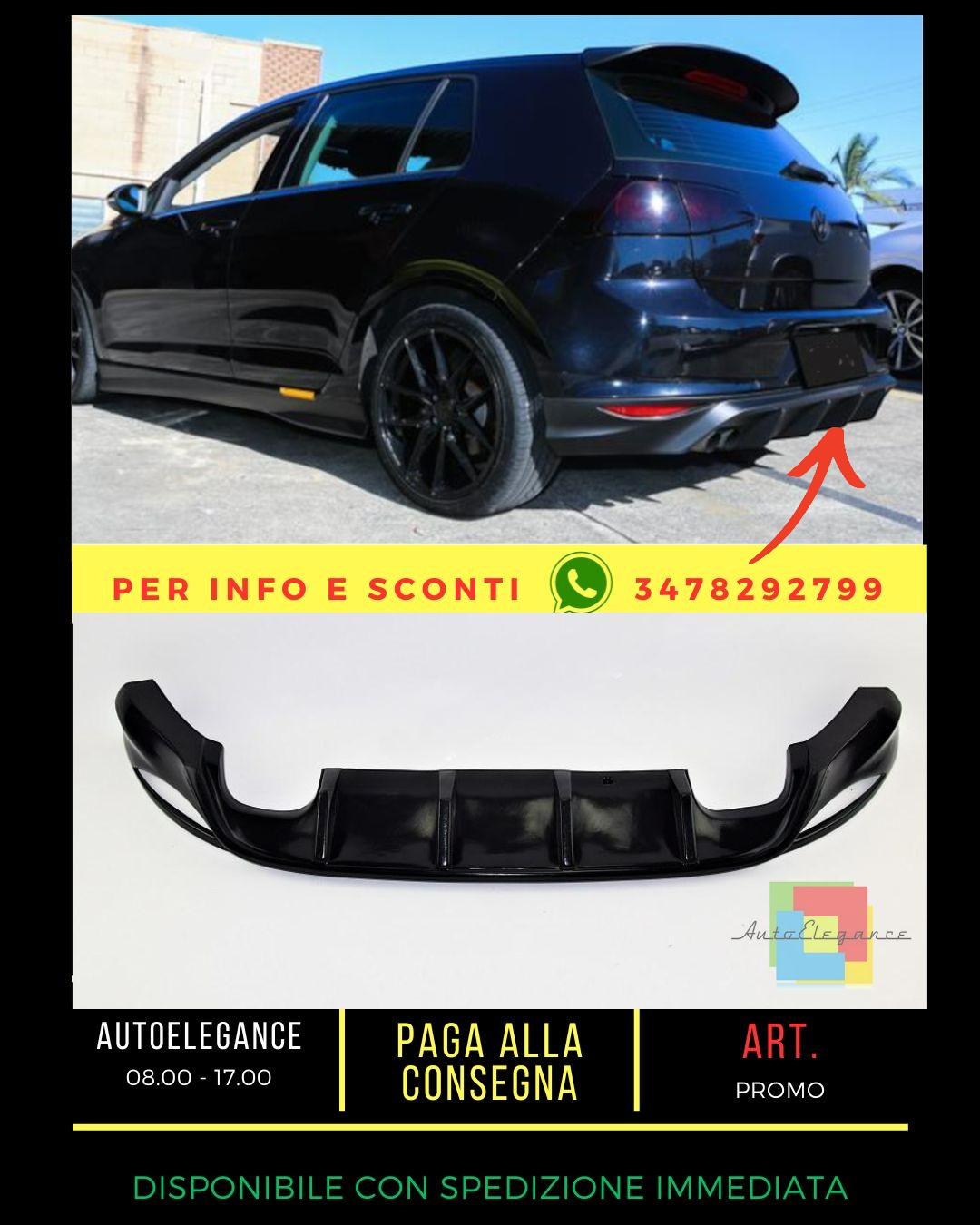 🔥DIFFUSORE ADATTO PER VW Golf 7 2012-2016 - GREZZO🔥