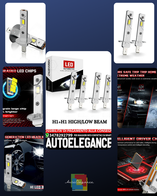 For Jaguar X-Type 2002-2008 H1 + H1 LED Headlight High &amp; Low Beam Kit 6000K 