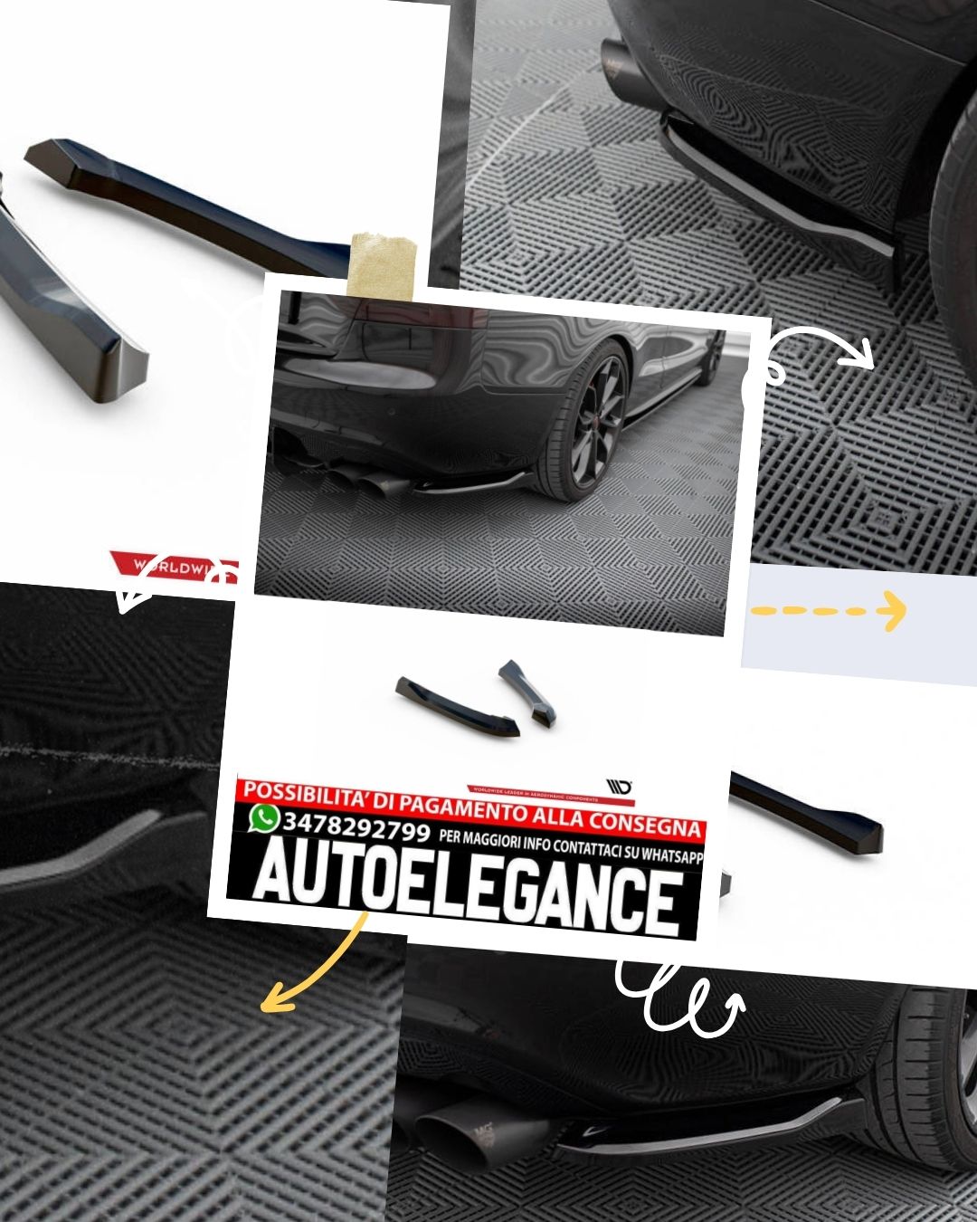 SPLITTER LATERALI POSTERIORI ADATTO PER AUDI S5 / A5 S-LINE COUPÉ / CABRIOLET 8T