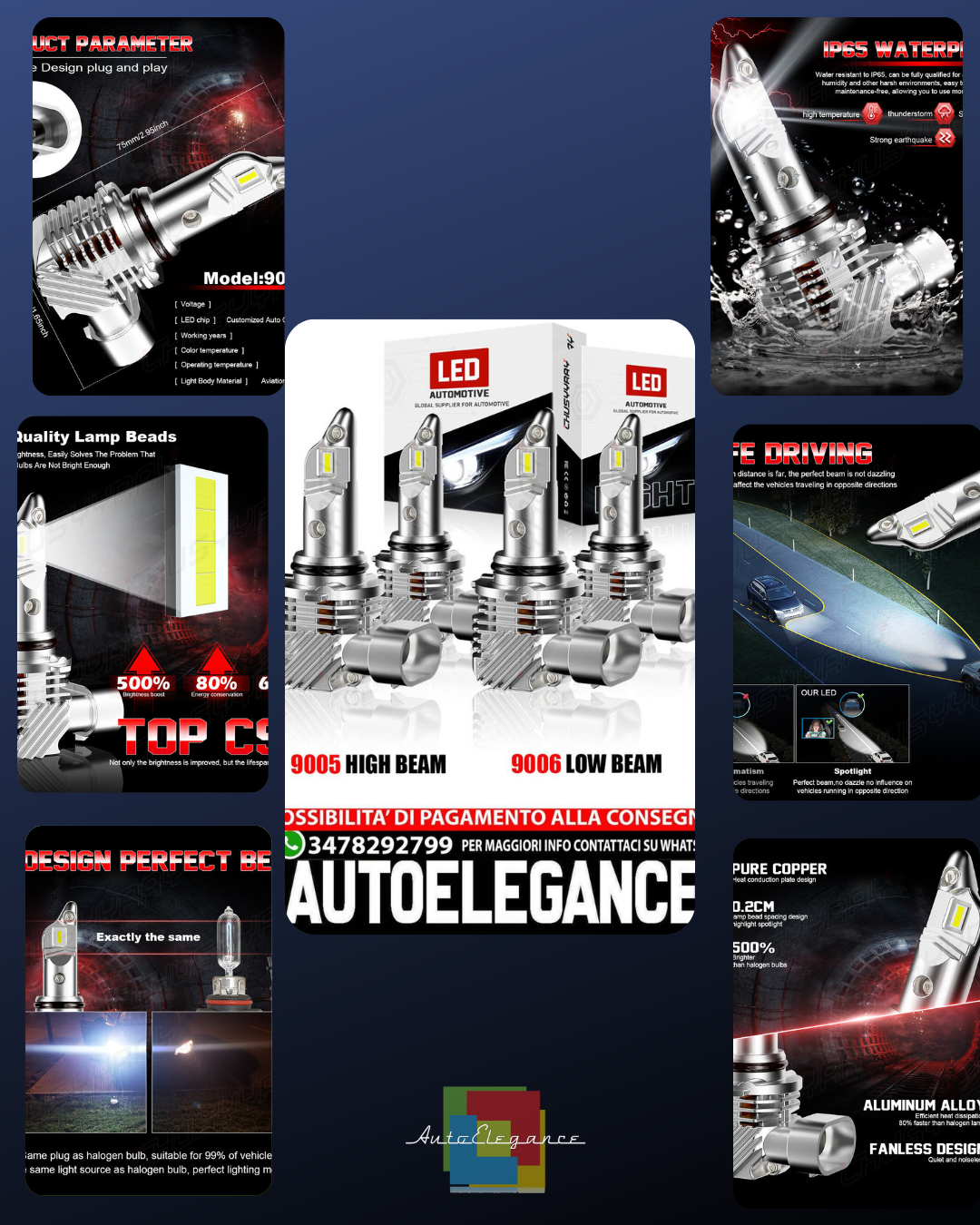 For Chevrolet Astro Van 1995-2005 6000K LED Headlight High Beam Combo 