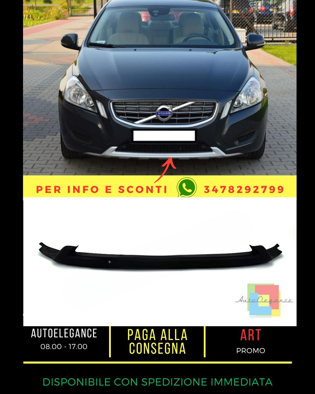 🔥SPLITTER ADATTO PER VOLVO S60 V60 2010-2018🔥