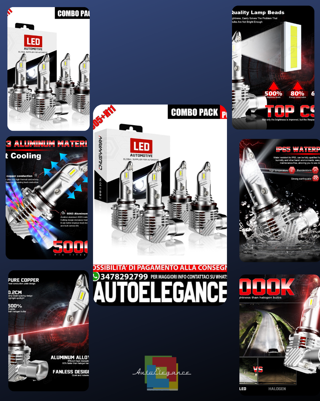 For Toyota 4Runner 2010 -2020 9005 H11 Led Headlight Bulbs Hi/Low 