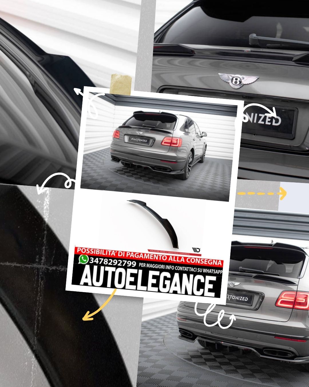 TAPPO SPOILER INFERIORE 3D adatto per BENTLEY BENTAYGA MK1  2015-2020