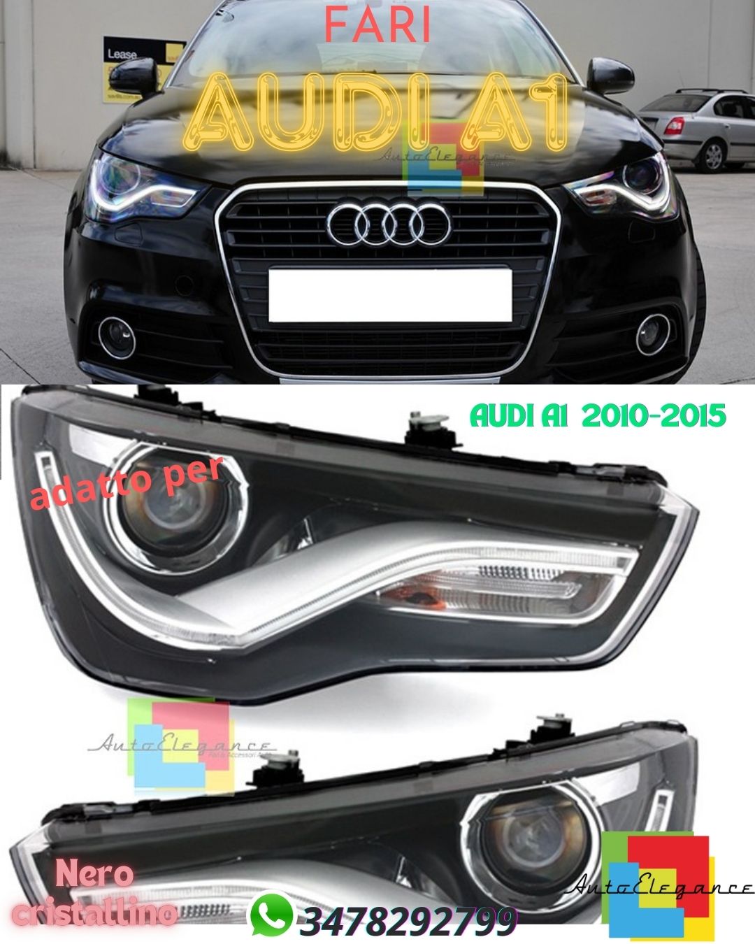 ✨Kit faro principale 10-18 H7+LED+MOTOR ADATTO PER ✨✨AUDI A1 2010-2015✨✨