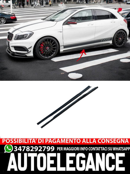✨MINIGONNE Laterali per Mercedes A45 AMG W176 Nero Lucido ABS 2012-2016✨