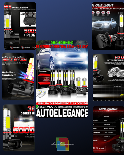 Para for Toyota Corolla 2005 2006 2007 2008 LED high low headlight + antiniebla light