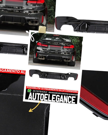Diffusore posteriore paraurti scarico adatto per BMW G30 G31 Sport tutto nero