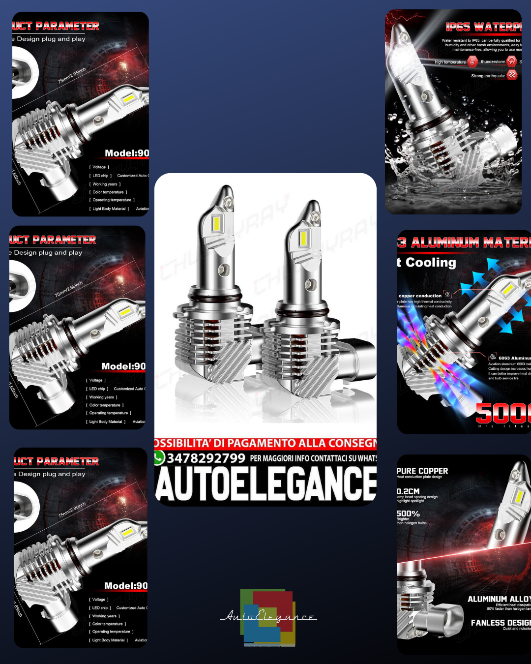 For Lexus SC400 1992-2000 LED Headlight Combination Kit High Beam Bulbs6000k 