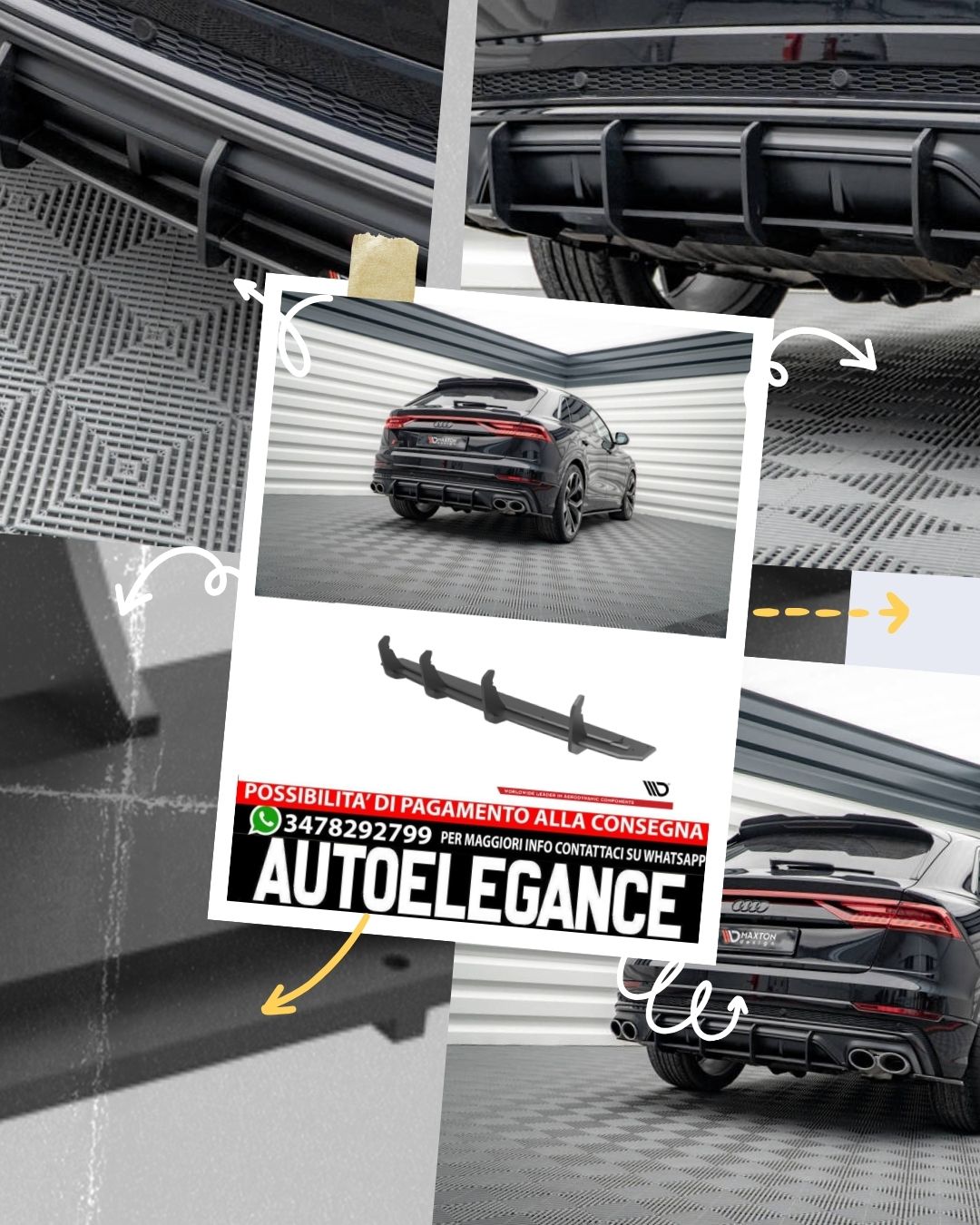 STREET PRO DIFFUSORE POSTERIORE ADATTO COMPATIBILE PER AUDI SQ8 MK1  (2019 - )