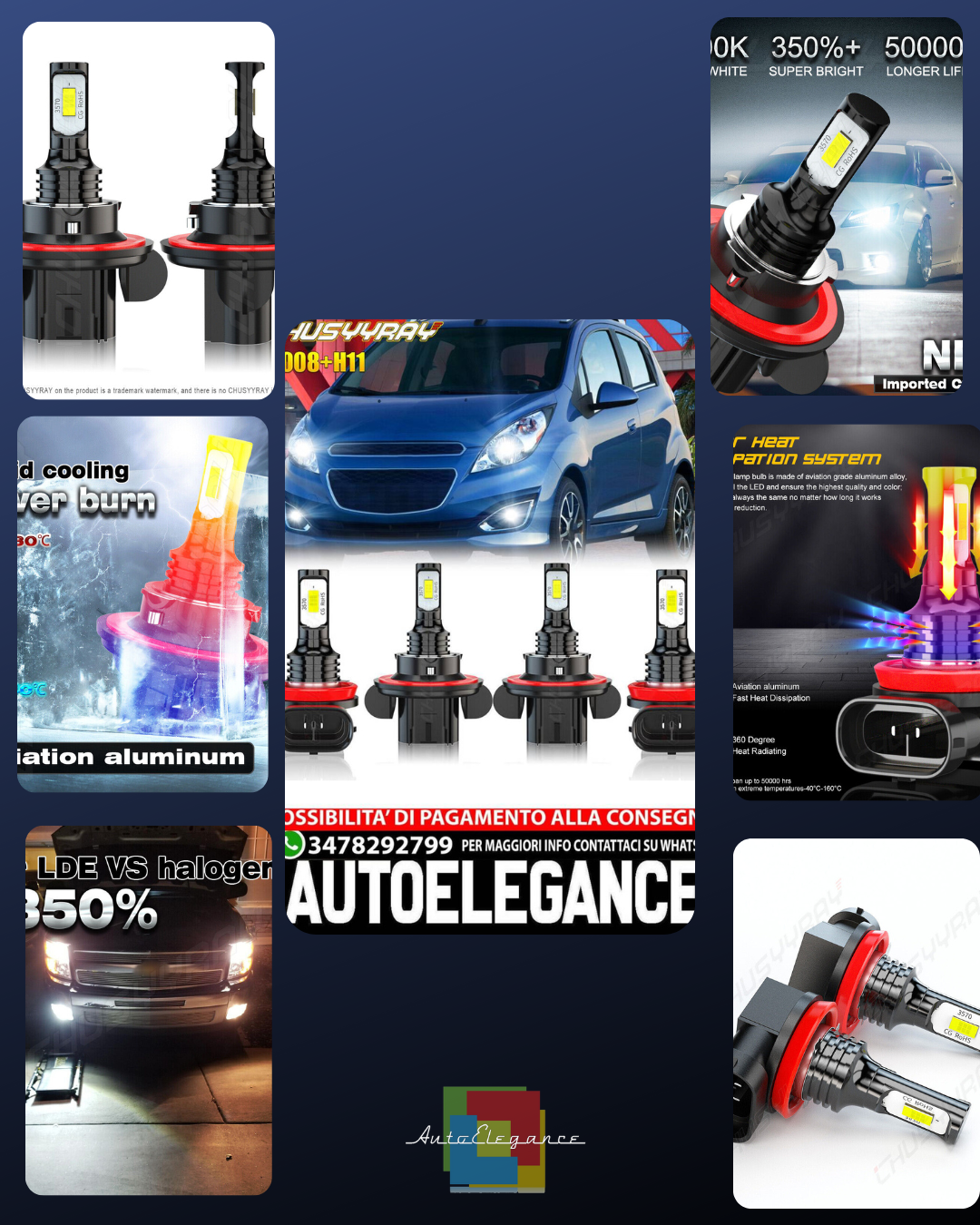 For Chevy Spark 2013-2015 6000K 4pc LED Headlight High/Low Fog Light Bulbs 