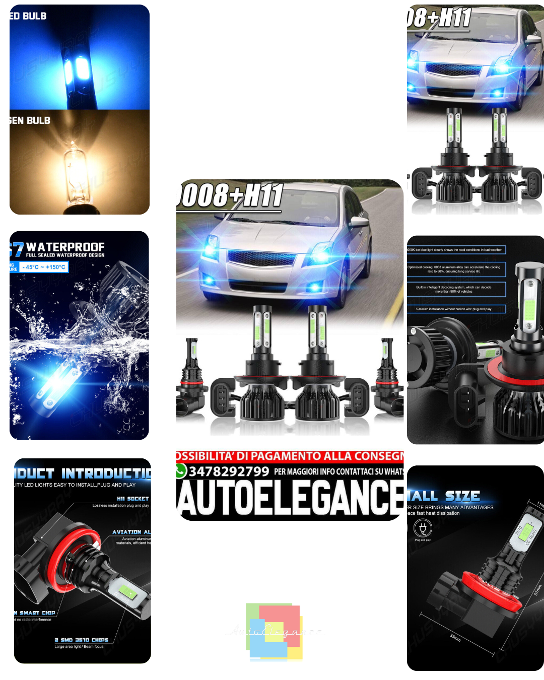 Per Pontiac Torrent 2006 2007 2008 2009 4x 8000K LED Faro Fendinebbia Lampadine