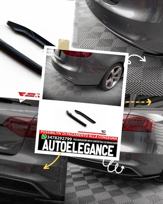 SPLITTER LATERALI POSTERIORI adatto compatibile per V.2 AUDI A4 S-LINE AVANT B8 FACELIFT 2011 - 2015