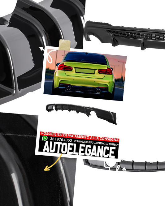 Diffusore posteriore diffusore tubo singolo adatto per BMW Serie 3 F30