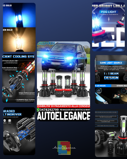 Per Toyota RAV4 2006-2012 Kit di lampadine fendinebbia per fari a LED combo 8000K Ice Blue