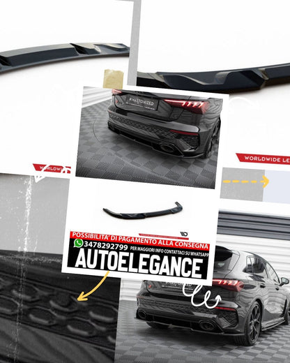SPLITTER POSTERIORE CENTRALE adatto per AUDI RS3 SPORTBACK 8Y (2020-)
