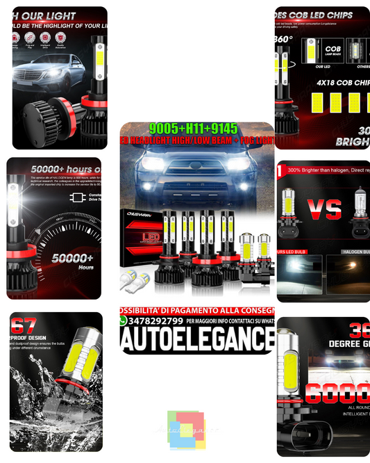 For Toyota Tundra 2007 2008-2013 6000K Combo LED Headlights + Fog Lights Bulbs 