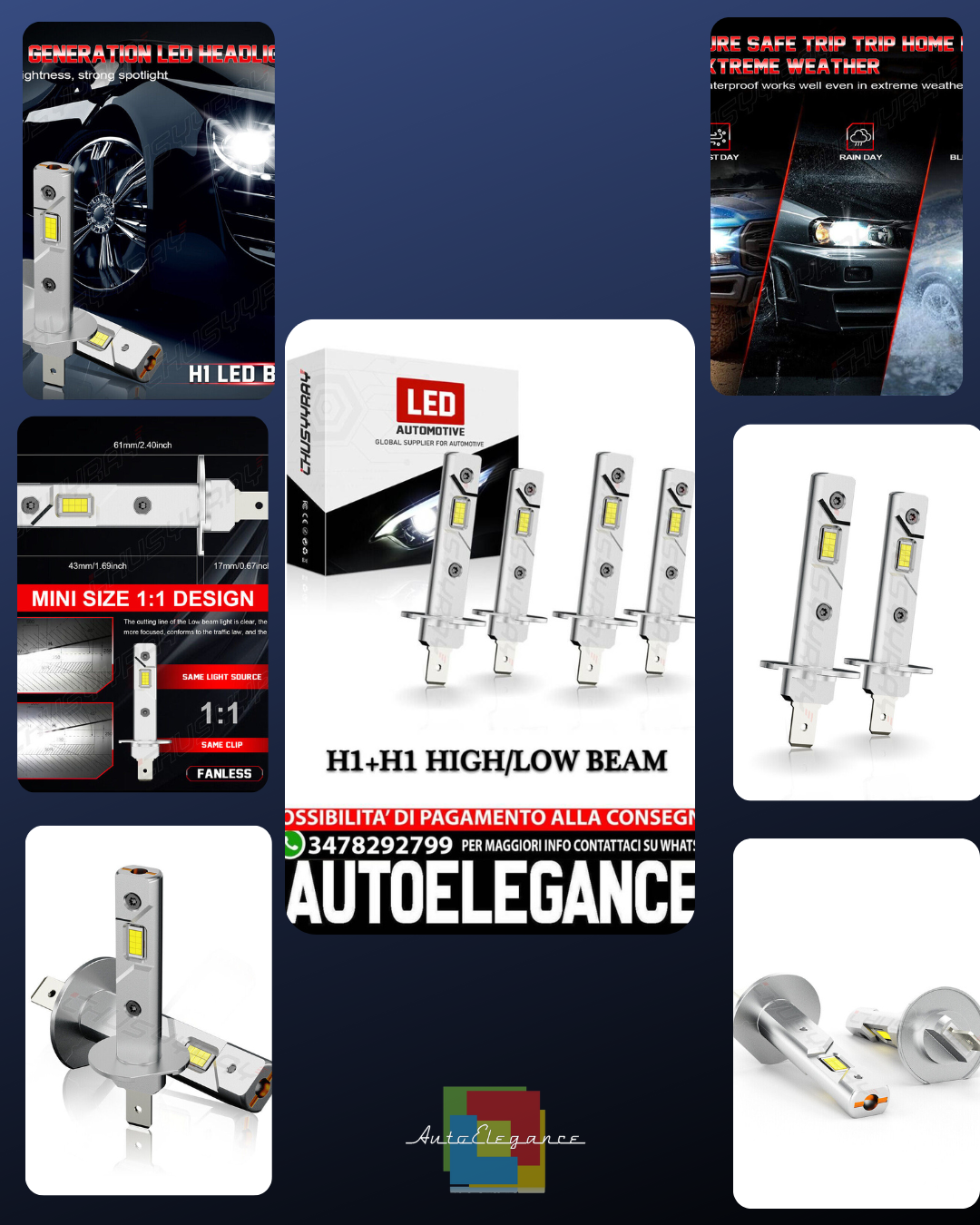 FOR Subaru Impreza 2004-2005 LED headlight high low haz bombillas white Combo Kit